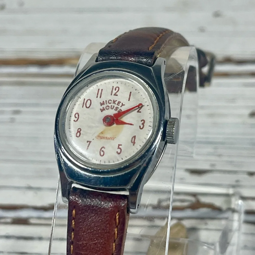 WORKING Vintage Ingersoll Mickey Mouse Watch USA Unisex Hand‎ Wind Disney